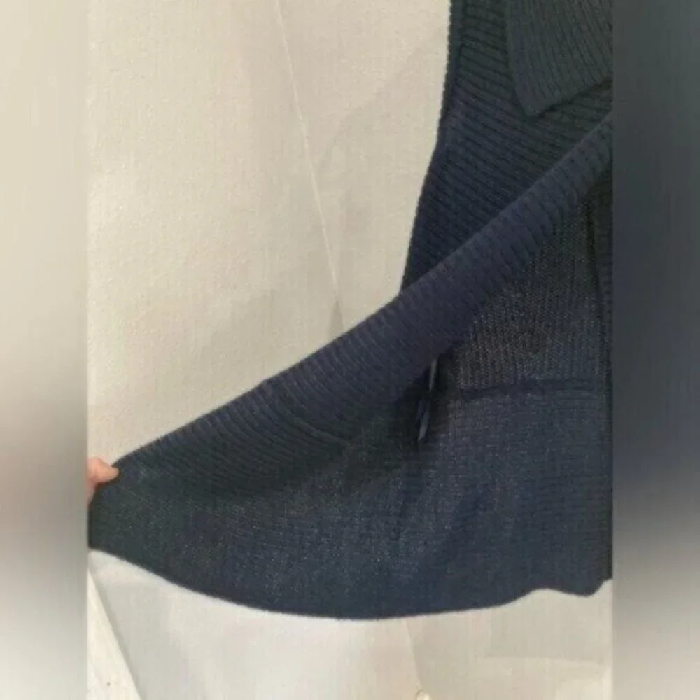 Chico’s Knitted Casual Soft Cardigan Wool Everyday Sweater Lounge Blue Western